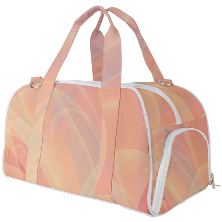 Coral Cream Abstract Art Pattern Burner Gym Duffel Bag