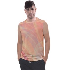 Coral Cream Abstract Art Pattern Men s Regular Tank Top