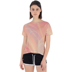 Coral Cream Abstract Art Pattern Open Back Sport Tee