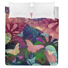 Butterfly Garden Art Duvet Cover Double Side (queen Size) by SpinnyChairDesigns