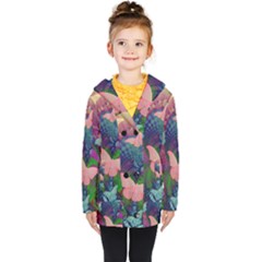 Butterfly Garden Art Kids  Double Breasted Button Coat by SpinnyChairDesigns