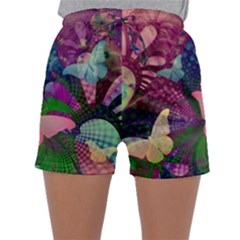 Butterfly Garden Art Sleepwear Shorts by SpinnyChairDesigns