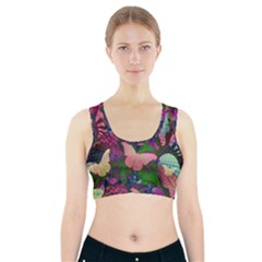 Butterfly Garden Art Sports Bra With Pocket by SpinnyChairDesigns