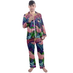 Butterfly Garden Art Men s Long Sleeve Satin Pyjamas Set by SpinnyChairDesigns