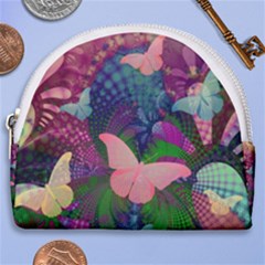 Butterfly Garden Art Horseshoe Style Canvas Pouch by SpinnyChairDesigns