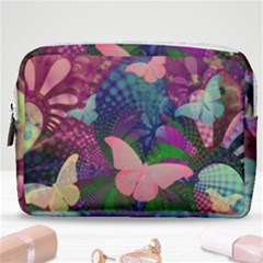 Butterfly Garden Art Make Up Pouch (medium) by SpinnyChairDesigns