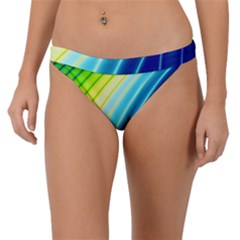 Sporty Stripes Swoosh Green Blue Band Bikini Bottom by SpinnyChairDesigns