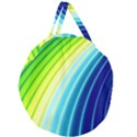 Sporty Stripes Swoosh Green Blue Giant Round Zipper Tote View1