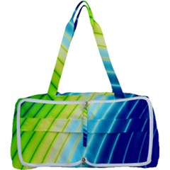 Sporty Stripes Swoosh Green Blue Multi Function Bag by SpinnyChairDesigns