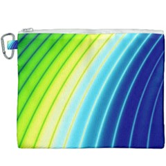 Sporty Stripes Swoosh Green Blue Canvas Cosmetic Bag (xxxl) by SpinnyChairDesigns