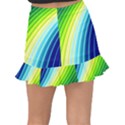 Sporty Stripes Swoosh Green Blue Fishtail Mini Chiffon Skirt View2