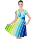 Sporty Stripes Swoosh Green Blue Cap Sleeve Midi Dress View1