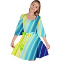 Sporty Stripes Swoosh Green Blue Velour Kimono Dress View1