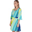 Sporty Stripes Swoosh Green Blue Velour Kimono Dress View2