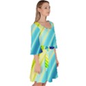 Sporty Stripes Swoosh Green Blue Velour Kimono Dress View3