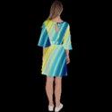 Sporty Stripes Swoosh Green Blue Velour Kimono Dress View4