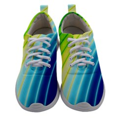 Sporty Stripes Swoosh Green Blue Athletic Shoes by SpinnyChairDesigns