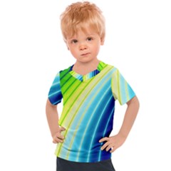 Sporty Stripes Swoosh Green Blue Kids  Sports Tee