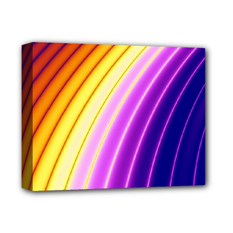 Sporty Stripes Swoosh Purple Gold Red Deluxe Canvas 14  X 11  (stretched) by SpinnyChairDesigns