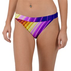 Sporty Stripes Swoosh Purple Gold Red Band Bikini Bottom by SpinnyChairDesigns