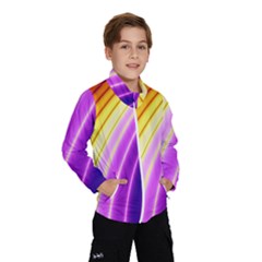 Sporty Stripes Swoosh Purple Gold Red Kids  Windbreaker by SpinnyChairDesigns