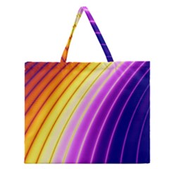 Sporty Stripes Swoosh Purple Gold Red Zipper Large Tote Bag by SpinnyChairDesigns