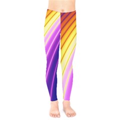 Sporty Stripes Swoosh Purple Gold Red Kids  Leggings by SpinnyChairDesigns