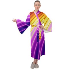 Sporty Stripes Swoosh Purple Gold Red Maxi Velour Kimono by SpinnyChairDesigns