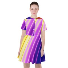 Sporty Stripes Swoosh Purple Gold Red Sailor Dress by SpinnyChairDesigns