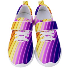 Sporty Stripes Swoosh Purple Gold Red Women s Velcro Strap Shoes by SpinnyChairDesigns