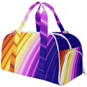 Sporty Stripes Swoosh Purple Gold Red Burner Gym Duffel Bag View1