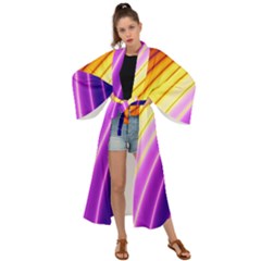 Sporty Stripes Swoosh Purple Gold Red Maxi Kimono by SpinnyChairDesigns