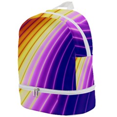 Sporty Stripes Swoosh Purple Gold Red Zip Bottom Backpack by SpinnyChairDesigns