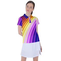 Sporty Stripes Swoosh Purple Gold Red Women s Polo Tee