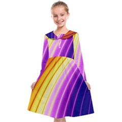 Sporty Stripes Swoosh Purple Gold Red Kids  Midi Sailor Dress by SpinnyChairDesigns