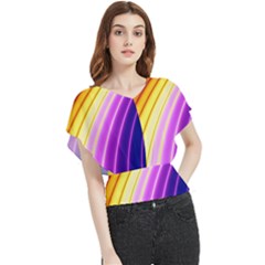 Sporty Stripes Swoosh Purple Gold Red Butterfly Chiffon Blouse