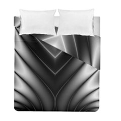 Black And Silver Pattern Duvet Cover Double Side (full/ Double Size) by SpinnyChairDesigns