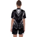 Black and Silver Pattern Satin Short Sleeve Pyjamas Set View2