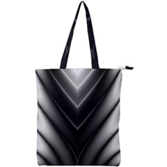 Black And Silver Pattern Double Zip Up Tote Bag