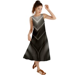 Black And Silver Pattern Summer Maxi Dress by SpinnyChairDesigns