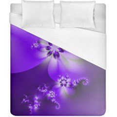 Violet Purple Flower Print Duvet Cover (california King Size) by SpinnyChairDesigns