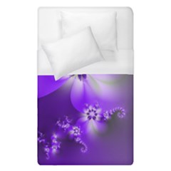 Violet Purple Flower Print Duvet Cover (single Size) by SpinnyChairDesigns