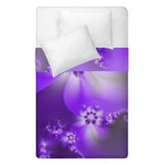 Violet Purple Flower Print Duvet Cover Double Side (single Size) by SpinnyChairDesigns