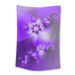 Violet Purple Flower Print Small Tapestry by SpinnyChairDesigns