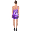 Violet Purple Flower Print One Soulder Bodycon Dress View2