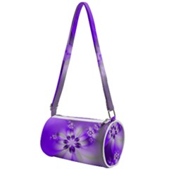 Violet Purple Flower Print Mini Cylinder Bag by SpinnyChairDesigns