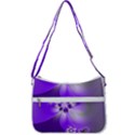 Violet Purple Flower Print Zip Up Shoulder Bag View3