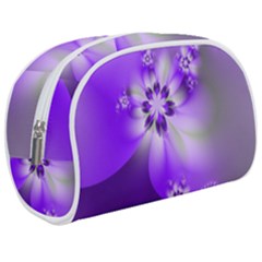 Violet Purple Flower Print Makeup Case (medium) by SpinnyChairDesigns