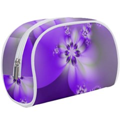 Violet Purple Flower Print Makeup Case (large) by SpinnyChairDesigns