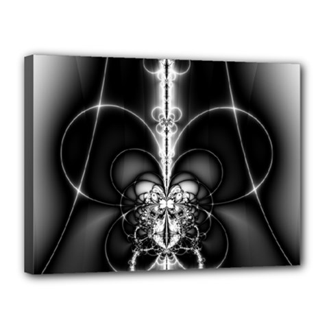 Abstract Black And White Art Canvas 16  X 12  (stretched) by SpinnyChairDesigns